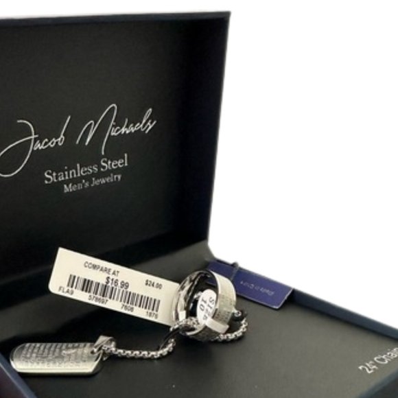 jacob michaels Accessories Stainless Steel Necklace And Ring Set